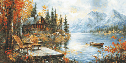 Rinkinys siuvinėjimui kryželiu — Auksinio rudens aidai, 70×35 cm - kaSiulai.lt
