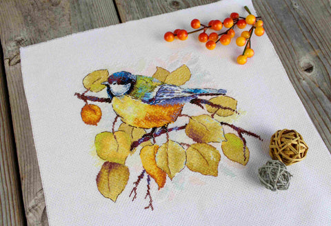 Rudens miško kryželiu siuvinėjimo komplektas 18×19 cm – mėgėjams - kaSiulai.lt