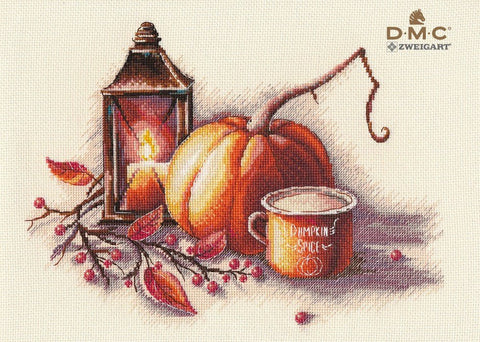 „Rudens natiurmortas“ — siuvinėjimas ant Zweigart Aida 16, 20×27 cm (DMC) - kaSiulai.lt