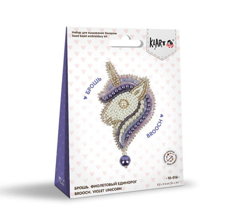 Sagės siuvinėjimo rinkinys: violetinis vienaragis — puiki dovana vaikams - kaSiulai.lt