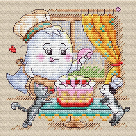 „Saldus savaitgalis“ — 10×10 cm kryželiu siuvinėjimo komplektas - kaSiulai.lt