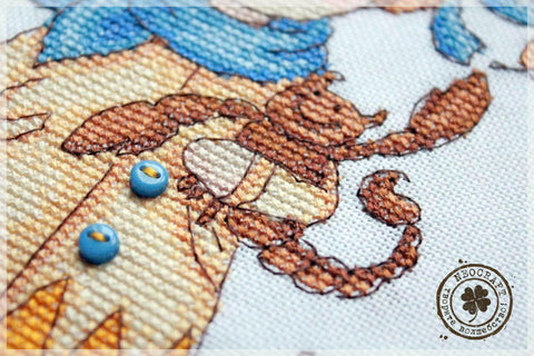 NeoCraft kryželių siuvinėjimo rinkinys Skorpionas — Zweigart audinys 11×18 cm