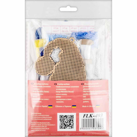 Wonderland Crafts siuvinėjimo karoliukais rinkinys ant medinio pagrindo – dekoratyvinis pakabukas (8,5×19,5 cm, 1553 karoliukai)