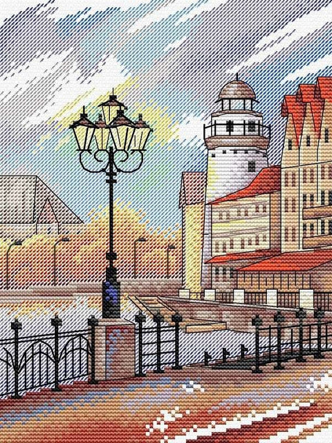 Siuvinėjimas kryželiu Aida 14 — 23 spalvų komplektas su schema ir adata, 21×17 cm - kaSiulai.lt