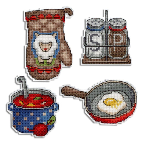 Siuvinėjimas kryželiu „Bon Appetit“ — Aida 14, 18 spalvų, 9×6 cm - kaSiulai.lt