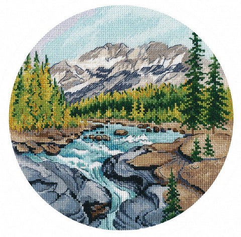 Siuvinėjimas kryželiu „Johnston Canyon“, 20×20 cm, 25 spalvų, 16 ct - kaSiulai.lt