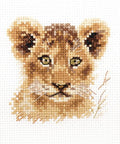Siuvinėjimas kryželiu — liūčio jauniklio portretas 8×8 cm (Aida 14) — pradedantiesiems - kaSiulai.lt
