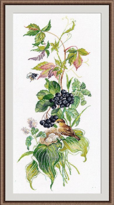 Siuvinėjimas kryželiu „Mažasis lizdas“ — Aida 18, 30 spalvų, 18×44 cm - kaSiulai.lt