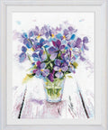 Siuvinėjimas kryželiu „Mėlynos našlaitės“ — Aida N16, 25 spalvų, 19×22 cm - kaSiulai.lt
