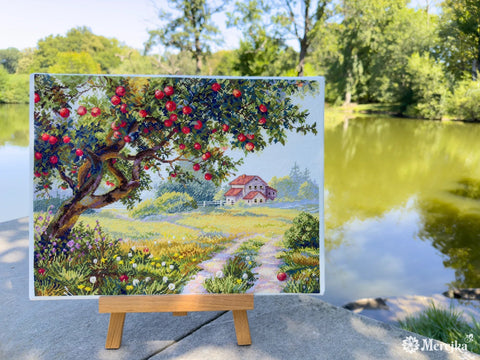 Siuvinėjimas kryželiu „Senoji obelis“, 29,5 × 38,5 cm - kaSiulai.lt