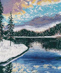 Siuvinėjimas kryželiu „Šerkšnotas vakaras“, 20×27 cm, 16 ct Zweigart - kaSiulai.lt