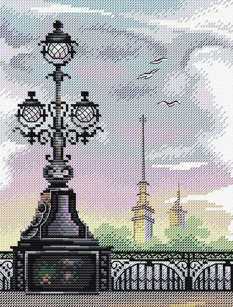 Siuvinėjimo komplektas Aida 14, 22×17 cm, 20 spalvų — Sankt Peterburgo motyvas, puiki dovana - kaSiulai.lt