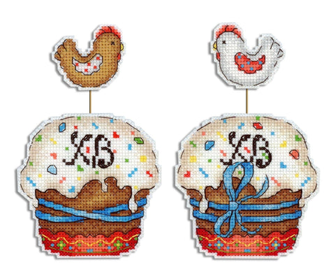 Siuvinėjimo komplektas Aida 14 — Velykinis keksas ant plastikinės kanvos, 13×9 cm - kaSiulai.lt