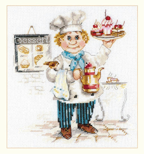Siuvinėjimo komplektas Alisa „Konditerė“, Aida 14, 27 spalvų, 16×17 cm - kaSiulai.lt