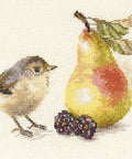 Siuvinėjimo komplektas Alisa — paukštis ir kriaušė, Aida 16, 17×11 cm - kaSiulai.lt
