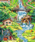 Siuvinėjimo komplektas „Alpių papėdė“, Aida 16 ct, 27 spalvos, 21×31 cm - kaSiulai.lt