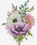 Siuvinėjimo komplektas „Anemonės“, 15×21 cm — puiki dovana pradedantiesiems - kaSiulai.lt