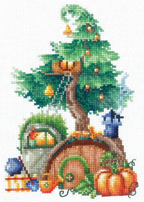 Siuvinėjimo komplektas ant baltos Aida 16, 33 spalvos, 11,5×17 cm, su schema ir adata - kaSiulai.lt