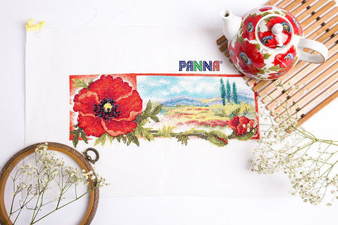 Siuvinėjimo komplektas „Aušros raudonis“ — įkvepiantis motyvas - kaSiulai.lt