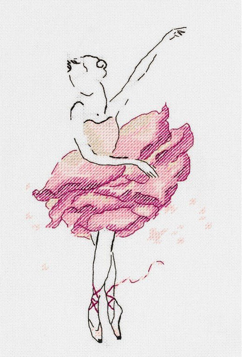 Siuvinėjimo komplektas „Balerina Rožė“ — subtili elegantiška dovana - kaSiulai.lt