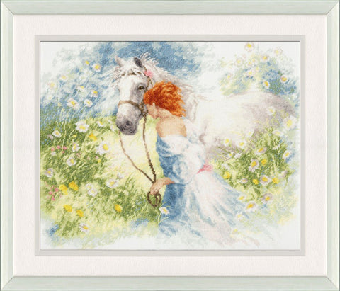 Siuvinėjimo komplektas "Baltoji svajonė" — Zweigart Aida 18 ct, 28×34,5 cm - kaSiulai.lt