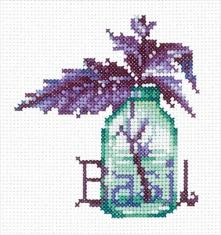 Siuvinėjimo komplektas „Bazilikas“ (kryželiu) – Aida 14, 9×10 cm, 14 spalvų - kaSiulai.lt