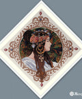Siuvinėjimo komplektas „Brunetė“ — Aida 16, DMC 29 spalvų, 34,5×34,5 cm - kaSiulai.lt