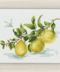 Siuvinėjimo komplektas „Citrinų šakelė“, Aida 18 ct, 18×24 cm, su Madeira mulina - kaSiulai.lt