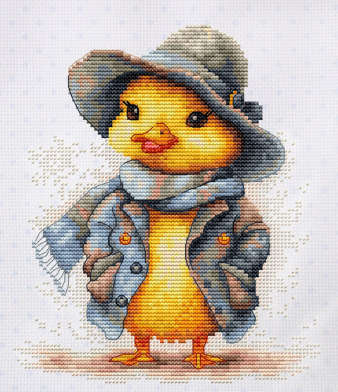 Siuvinėjimo komplektas „Detektyvo ančiukas“, 15×18 cm - kaSiulai.lt