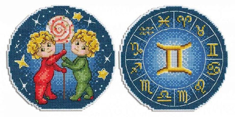 Siuvinėjimo komplektas „Dvyniai“ — elegantiška zodiako dovana - kaSiulai.lt