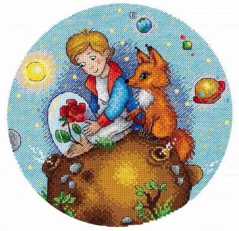 Siuvinėjimo komplektas „Fėjų princas“ — Aida 14, 20×20 cm, vaikams - kaSiulai.lt