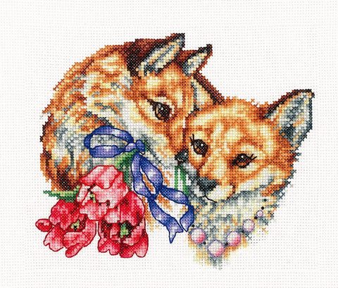 Siuvinėjimo komplektas „Happy Together“ — Aida 14, 18×15 cm, 32 spalvų - kaSiulai.lt