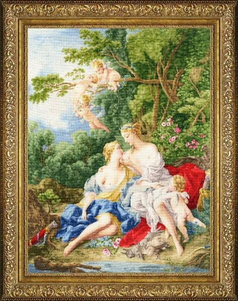 Siuvinėjimo komplektas „Jupiteris ir Kallisto“ — Aida 18, 73×55,5 cm, 86 spalvų - kaSiulai.lt