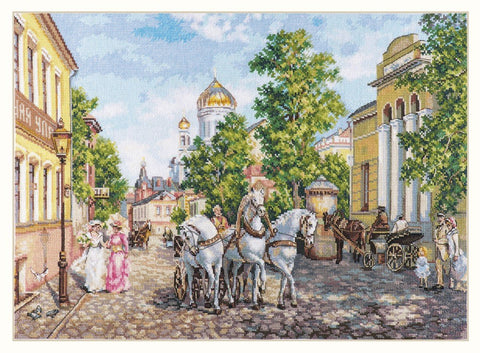 Siuvinėjimo komplektas „Kristaus šventykla“, Aida 16 (45×31 cm), 56 spalvų - kaSiulai.lt