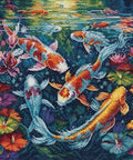 Siuvinėjimo komplektas kryželiu „Akvariumas“, 25×26 cm — ryški kompozicija - kaSiulai.lt