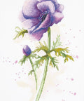 Siuvinėjimo komplektas kryželiu „Anemonė“ 20×29 cm — gėlių kompozicija - kaSiulai.lt