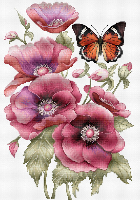 Siuvinėjimo komplektas kryželiu „Anemonų aromatas” 20×30 cm - kaSiulai.lt