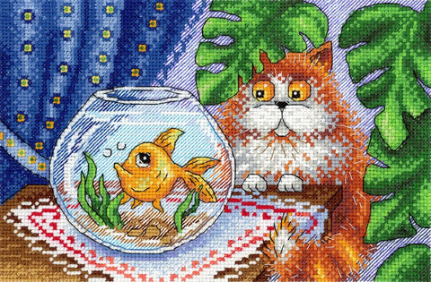 Siuvinėjimo komplektas kryželiu ant Aida 18 — 29 spalvos, 15×22 cm - kaSiulai.lt