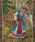 Siuvinėjimo komplektas kryželiu „Baba Jaga“ (slavų mitologija), 27×36,5 cm - kaSiulai.lt