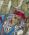 Siuvinėjimo komplektas kryželiu „Baba Jaga“ (slavų mitologija), 27×36,5 cm - kaSiulai.lt