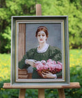 Siuvinėjimo komplektas kryželiu „Bijūnai“, 32×42 cm — elegantiškas - kaSiulai.lt