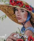 Siuvinėjimo komplektas kryželiu „Gėlių skrybėlė“ 21×25 cm - kaSiulai.lt
