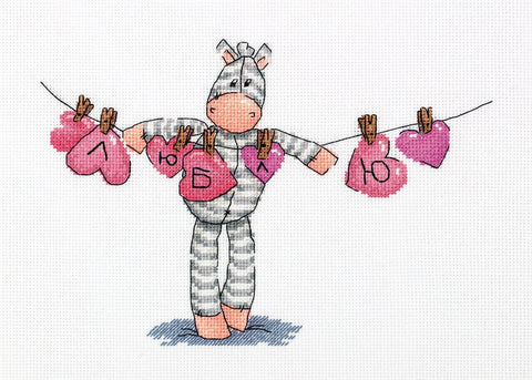 Siuvinėjimo komplektas kryželiu „I love you!“ – romantiška dovana porai - kaSiulai.lt