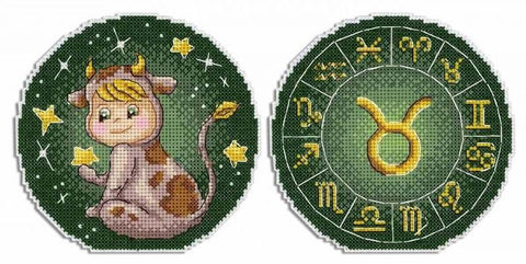 Siuvinėjimo komplektas kryželiu „Jautis“ — Zodiako ženklas, išskirtinė dovana - kaSiulai.lt