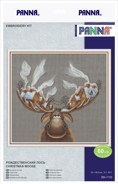 Siuvinėjimo komplektas kryželiu „Kalėdinis elnias“ — ideali dovana - kaSiulai.lt