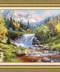 Siuvinėjimo komplektas kryželiu „Kalnų upelis“, Aida 18, 32,5×55 cm, 37 spalvų - kaSiulai.lt