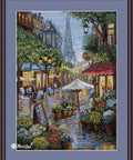 Siuvinėjimo komplektas kryželiu „Lietingas Paryžius“, Aida 16, 21×29 cm - kaSiulai.lt
