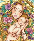 Siuvinėjimo komplektas kryželiu „Mamos meilė“, Aida 16 — 19,5×22,5 cm - kaSiulai.lt