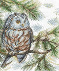Siuvinėjimo komplektas kryželiu „Mažoji pelėda“ 20×15 cm — pradedantiesiems - kaSiulai.lt