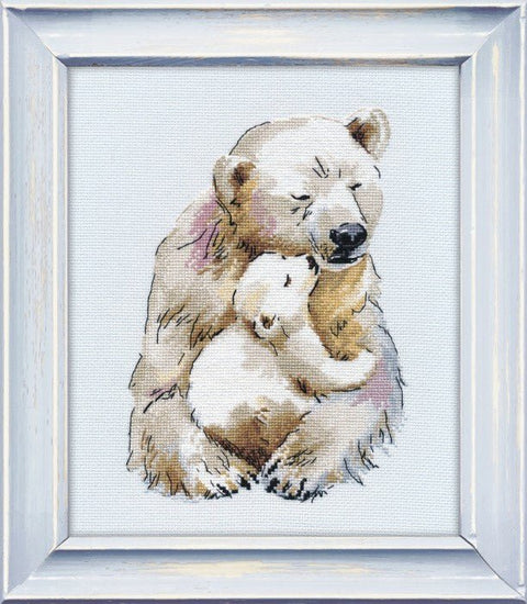 Siuvinėjimo komplektas kryželiu „Motinos šiluma“, 16×21 cm, Zweigart drobė - kaSiulai.lt